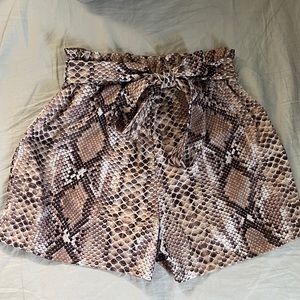 Snakeskin print shorts